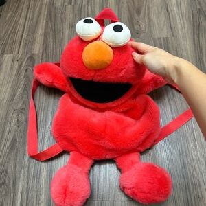 Sesame Street Elmo Kids Backpack Plush red